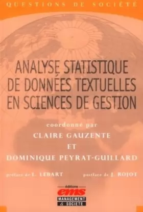 Couverture du produit · Analyse statistique de données textuelles en sciences de gestion : Concepts, méthodes et applications
