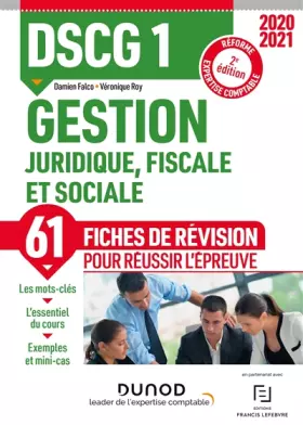 Couverture du produit · DSCG 1 Gestion juridique, fiscale et sociale - Fiches de révision - 2020-2021: 2020-2021 (2020-2021)