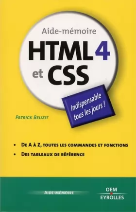 Couverture du produit · HTML 4 et CSS
