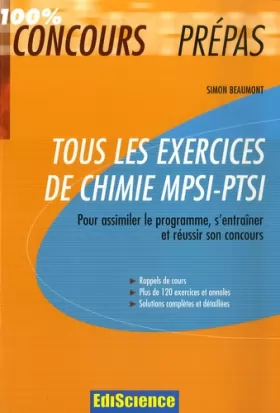 Couverture du produit · Tous les exercices de chimie MPSI-PTSI