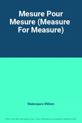 Couverture du produit · Mesure Pour Mesure (Measure  For Measure)