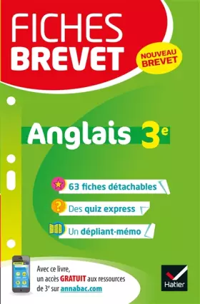 Couverture du produit · Fiches brevet Anglais 3e: fiches de révision niveau A2-B1