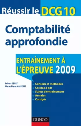 Couverture du produit · Réussir le DCG 10, comptabilité approfondie : Entraînement à l'épreuve