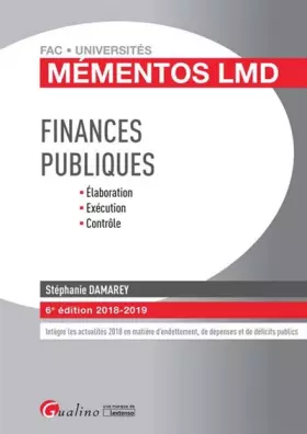 Couverture du produit · Finances publiques: Elaboration, exécution, contrôle