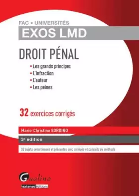 Couverture du produit · Exos LMD - Droit pénal 2015-2016, 3ème Ed.