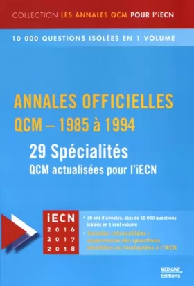 Couverture du produit · Annales officielles QCM - 1985 à 1994 : 29 spécialités