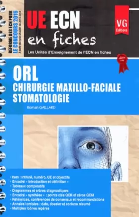 Couverture du produit · ORL Chirurgie maxillo-faciale Stomatologie