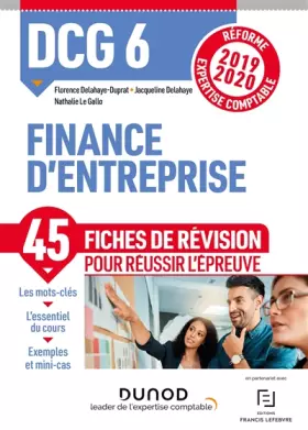 Couverture du produit · DCG 6 Finance d'entreprise - Fiches de révision - Réforme 2019-2020: Réforme Expertise comptable 2019-2020 (2019-2020)