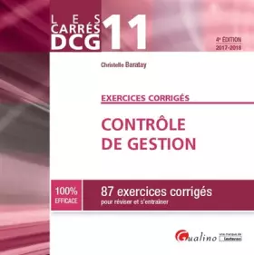 Couverture du produit · Contrôle de gestion DCG 11 : 87 exercices corrigés pour réviser et s'entraîner