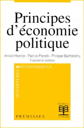 Couverture du produit · Principes d'économie politique, 3e édition