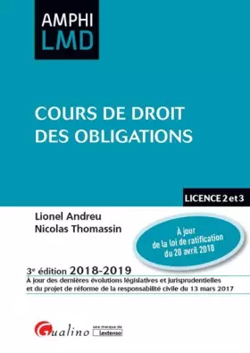 Couverture du produit · Cours de droit des obligations