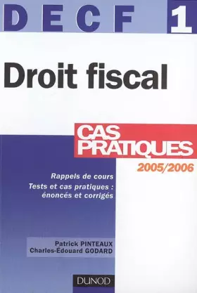 Couverture du produit · Droit fiscal DECF 1 : Cas pratiques