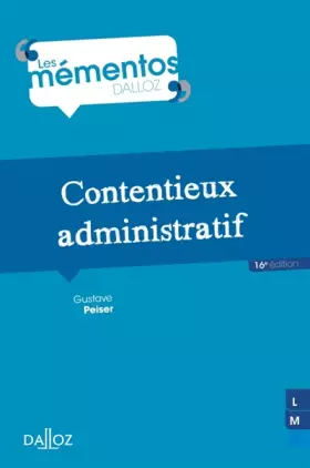Couverture du produit · Contentieux administratif - 16e éd.