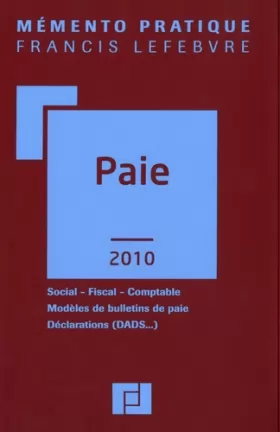 Couverture du produit · Paie : Social, Fiscal, Comptable, Modèles de bulletins de paie, Déclarations (DADS...)