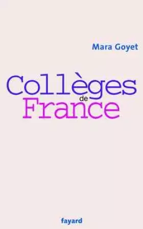Couverture du produit · Collèges de France