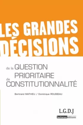 Couverture du produit · Les Grandes décisions de la Question prioritaire de constitutionnalité - QPC
