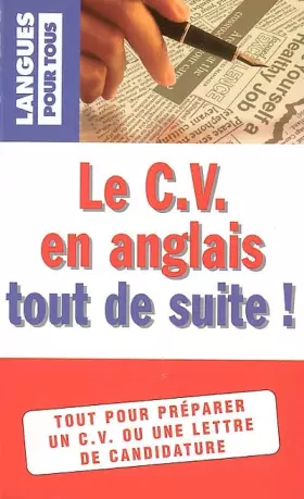 Couverture du produit · Le CV en anglais tout de suite !