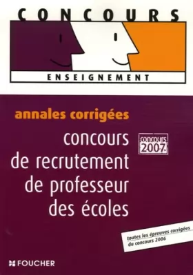 Couverture du produit · Annales corrigées 2007 concours de recrutement de professeur des écoles