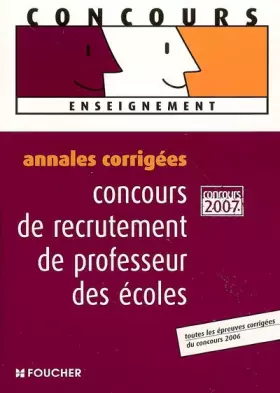 Couverture du produit · Annales corrigées 2007 concours de recrutement de professeur des écoles