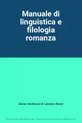 Couverture du produit · Manuale di linguistica e filologia romanza