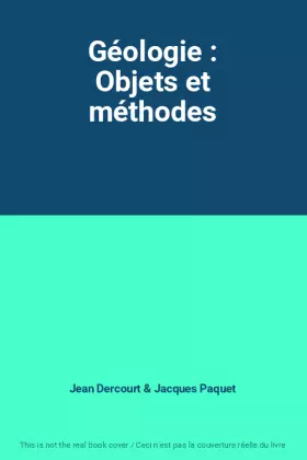 Couverture du produit · Géologie : Objets et méthodes
