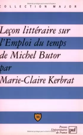 Couverture du produit · Leçon littéraire sur "L'emploi du temps" de Michel Butor