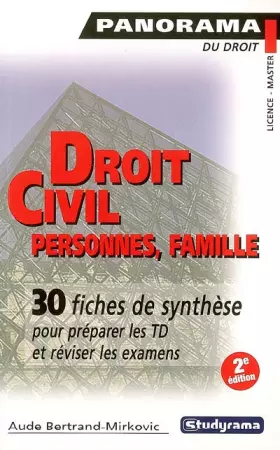 Couverture du produit · Droit civil : personnes, famille