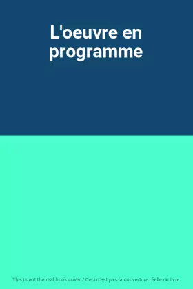 Couverture du produit · L'oeuvre en programme