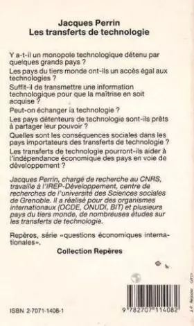 Couverture du produit · Les transferts de technologie