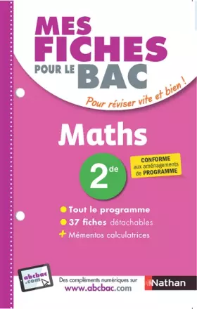Couverture du produit · Mes fiches pour le BAC Mathématiques 2de