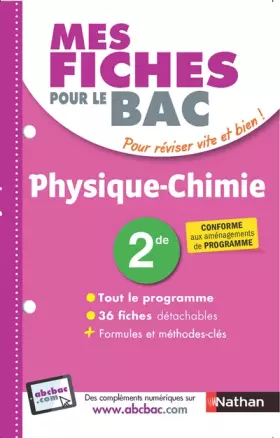 Couverture du produit · Mes fiches pour le BAC Physique Chimie 2de