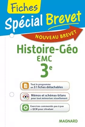 Couverture du produit · Spécial Brevet - Fiches Histoire-Géo EMC 3e - Nouveau programme 2016