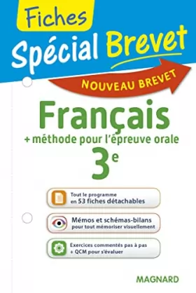 Couverture du produit · Spécial Brevet - Fiches Français 3e - Nouveau programme 2016