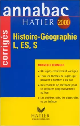 Couverture du produit · Annabac corrigés 2000 - histoire-géographie L, ES, S