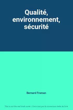 Couverture du produit · Qualité, environnement, sécurité