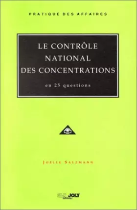 Couverture du produit · Le contrôle national des concentrations: En 25 questions