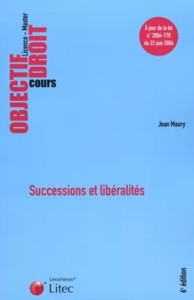 Couverture du produit · Successions et libéralités (ancienne édition)