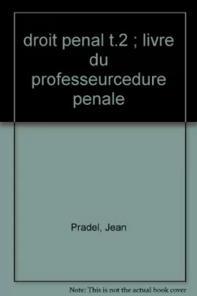 Couverture du produit · Procédure pénale, 6e edition, 1995