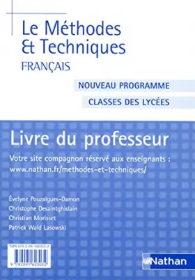 Couverture du produit · Le Français - Méthodes et Techniques