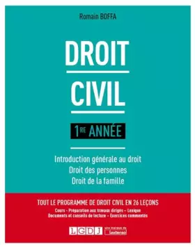 Couverture du produit · Droit civil 1re année: Introduction générale au droit, droit des personnes, droit des familles