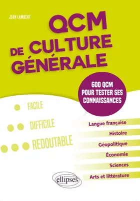 Couverture du produit · QCM de culture générale. 600 QCM pour tester ses connaissances