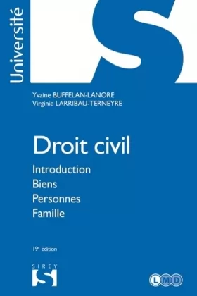 Couverture du produit · Droit civil. Introduction Biens Personnes Famille - 19e éd.