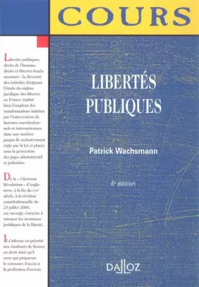 Couverture du produit · Libertés publiques