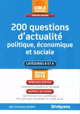 Couverture du produit · 200 questions d'actualité politique économique et sociale ed 2018