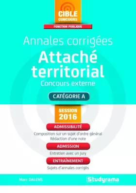 Couverture du produit · Annales corrigées attaché territorial