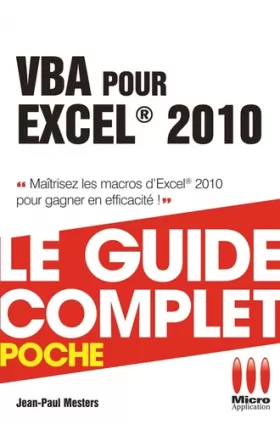 Couverture du produit · VBA pour Excel 2010