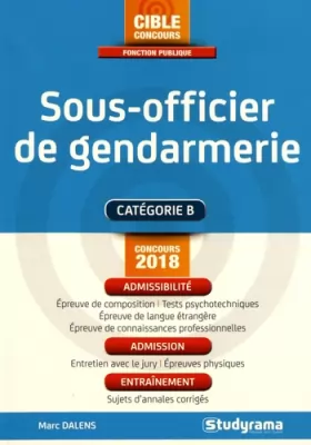 Couverture du produit · Sous-officier de gendarmerie concours 2018