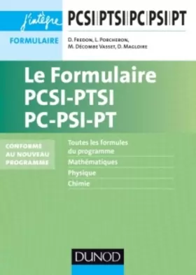 Couverture du produit · Le formulaire PCSI-PTSI-PC-PSI-PT - 5e éd. - nouveaux programmes 2013-2014