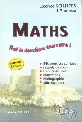 Couverture du produit · Mathématiques, Premier cycle : Licence sciences, 1re année 2e semestre