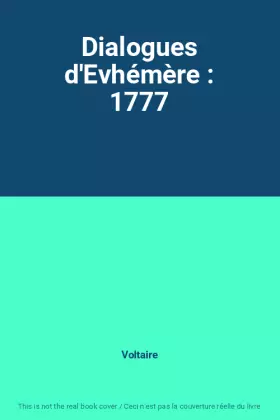 Couverture du produit · Dialogues d'Evhémère : 1777